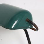 L4750 1930s Black metal desk lamp with green enameled hood