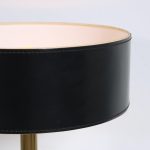 L4964 1960s Brass with leather table lamp in Adnet style France