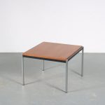 m26199 1950s Square coffee on chrome with black metal base and teak top Coen de Vries Gispen, Netherlands