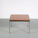 m26199 1950s Square coffee on chrome with black metal base and teak top Coen de Vries Gispen, Netherlands