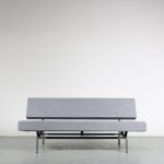 m25869 1960s 2-Seater sofa on chrome with black metal frame with new upholstery Martin Visser Spectrum, Netherlands