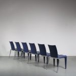 m26268 1990s Set of 6 dining chairs in aluminium with blue plastic, model Louis 20 Philippe Starck Vitra, Germany