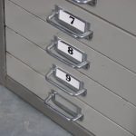 m24297 1960s industrial grey metal drawer cabinet Netherlands