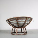m26253 1970s Round rattan lounge chair from the Netherlands