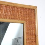 m26036 1960s Bamboo with rattan mirror Dal Vera, Italy