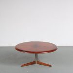 m26237 1960s Rosewooden coffee table with three legs and round top Netherlands