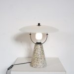 L4972 1980s Table lamp on stone base with glass hood model "Eon" Ikea, Sweden