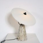 L4972 1980s Table lamp on stone base with glass hood model "Eon" Ikea, Sweden