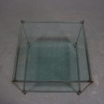 m26296 1970s Square coffee table with two thick glass tops Peter Ghyczy Ghyczy, Netherlands
