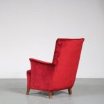 m26320 1950s Red velvet upholstered easy chair Theo Ruth Artifort, Netherlands