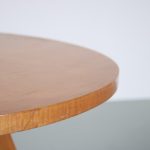 m26402 1950s Round oak high coffee table in Prouvé style Netherlands