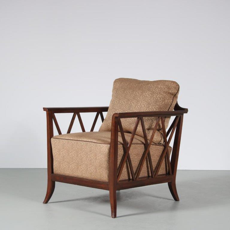 m26403 1950s Lounge chair in Paolo Buffa / Jean Royere style France