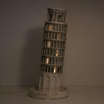 L5009 1960s Cast Pisa tower table lamp Italy