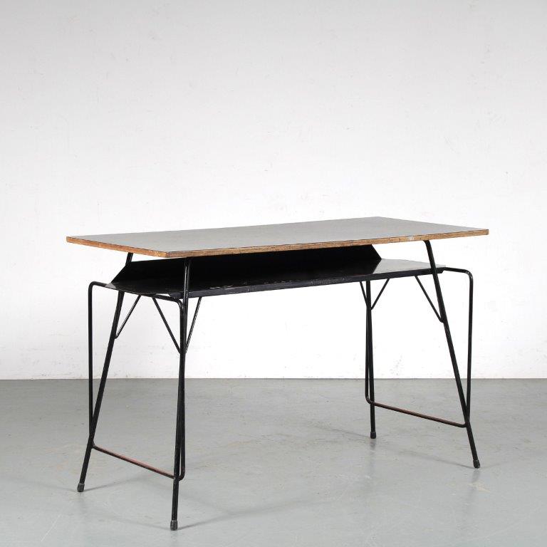 m25135-6 1950s Willy van der Meeren Teacher’s Desk for Tubax, Belgium