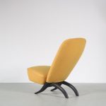 m26364 1950s 'Congo" chair on black wood with new upholstery Theo Ruth Artifort, Netherlands