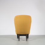 m26364 1950s 'Congo" chair on black wood with new upholstery Theo Ruth Artifort, Netherlands