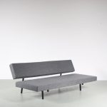 m26261 1960s 3-Seater sofa / sleeping bench on black metal base with new upholstery Martin Visser Spectrum, Netherlands