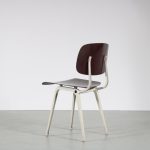 m26493 1960s Dining / side chair on white metal base with bordeaux red ciranol seat and back Friso Kramer Ahrend de Cirkel, Netherlands