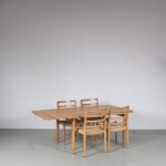 m25844 1970s Oak wooden dining set by Moller, Denmark