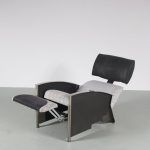 2210 2 (90) 1980s Recliner lounge chair in Thonet fabric, Germany