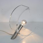L5015 1970s Lucite with chrome table lamp Italy