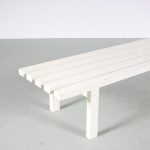 m26482 1970s White metal slat bench Netherlands
