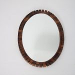 m26539 1960s Oval mirror with wooden frame Denmark