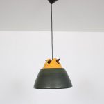 L4785 1960s Ceramics hanging lamp with wooden details Cari Zalloni Steuler keramiek / Germany