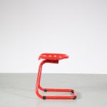 m26549 1970s Red metal tractor seat stool Italy