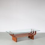 m26583 1960s Rectangular rosewooden coffee table with glass top by T.H. Brown & Sons, Australia