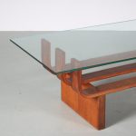 m26583 1960s Rectangular rosewooden coffee table with glass top by T.H. Brown & Sons, Australia