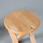 m26587-8 1970s Beech wooden folding stool model "Suzy" by Adrian Reed for Princes Design Works Ltd, UK