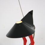L5084 1970s Bibibibi Table lamp in metal and plastic on ceramics base Ingo Maurer M-Design, Germany