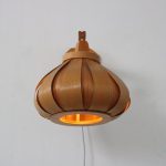 L5082 1970s Pine wall lamp with plywooden hood by Translandia, Denmark