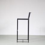 m26633 1980s Bar stool model Spaghetti, black metal with plastic wire seat Giandomenico Belotti Alias, Italy