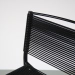 m26633 1980s Bar stool model Spaghetti, black metal with plastic wire seat Giandomenico Belotti Alias, Italy