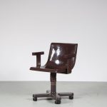 m26693-4 1970s Brown plastic desk chair model Synthesis Ettore Sottsass Olivetti, Italy