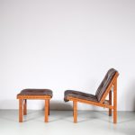 m26725 1960s Hunting chair + ottoman by Torbjorn Afdal for Bruksbo, Norway