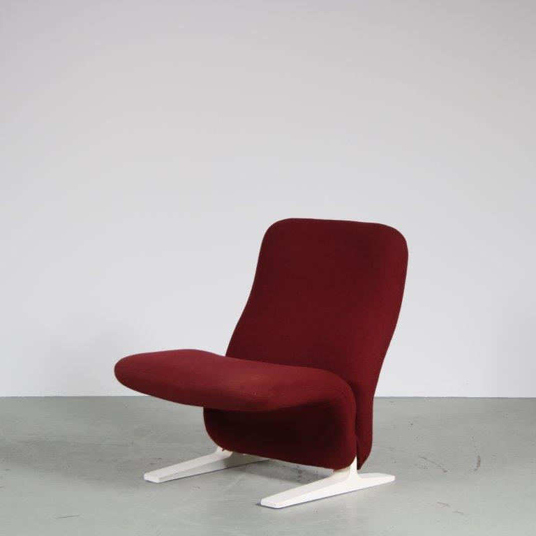 m26737 1960s F780 Concorde chair with original red upholstery Pierre Paulin Artifort, Netherlands