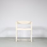 m26853 1960s Set of 4 White painted pine wooden dining chairs Edvin Helseth Trybo, Norway