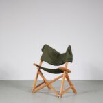 m26854 1960s Wood with canvas folding chair model Praia Pier Giacomo Castiglioni Gavina, Italy
