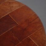 m26945 1970s Cognac leather patchwork pouf Netherlands