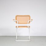 m26896 1970s Cesca Chair with white frame in the style of Marcel Breuer made in Italy