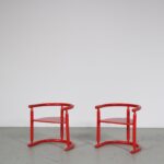 m27039-40 1960s Red wooden children chair Karin Mobring Ikea, Sweden