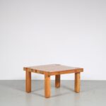m27043 1970s Square pine coffee table with nice joints Roland Wilhelmsson style Sweden