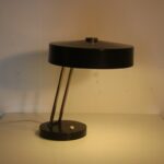 L5111 1960s Black metal with chrome adjustable table or desk lamp Germany