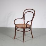 m27110 1950s Chaplin chair with armrests commissioned by Le Corbusier Ligna for Thonet, Poland