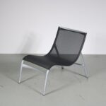 m27265 1980s Lounge chair on grey metal base with net weave upholstery Alberto Meda Alias, Italy