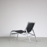 m27265 1980s Lounge chair on grey metal base with net weave upholstery Alberto Meda Alias, Italy