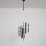 L5131 1960s Hanging lamp with three chrome plated cylinders / Raak, Netherlands